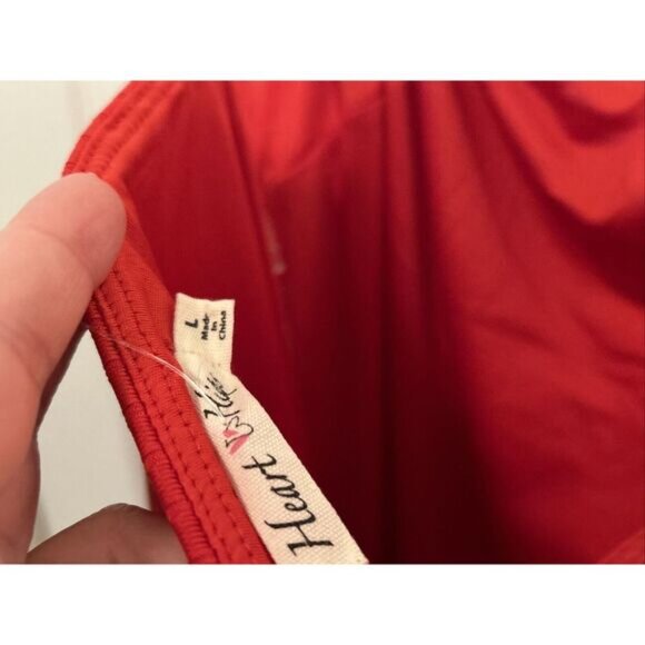 NWT Heart & Hips Sexy Red Rib Knit Mini Dress Spaghetti Straps Womens L - Picture 6 of 7